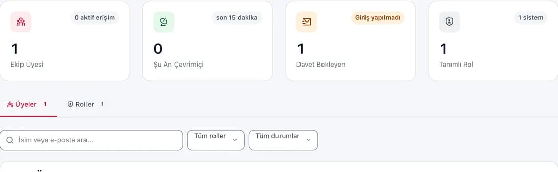 Ekip özet şeridi