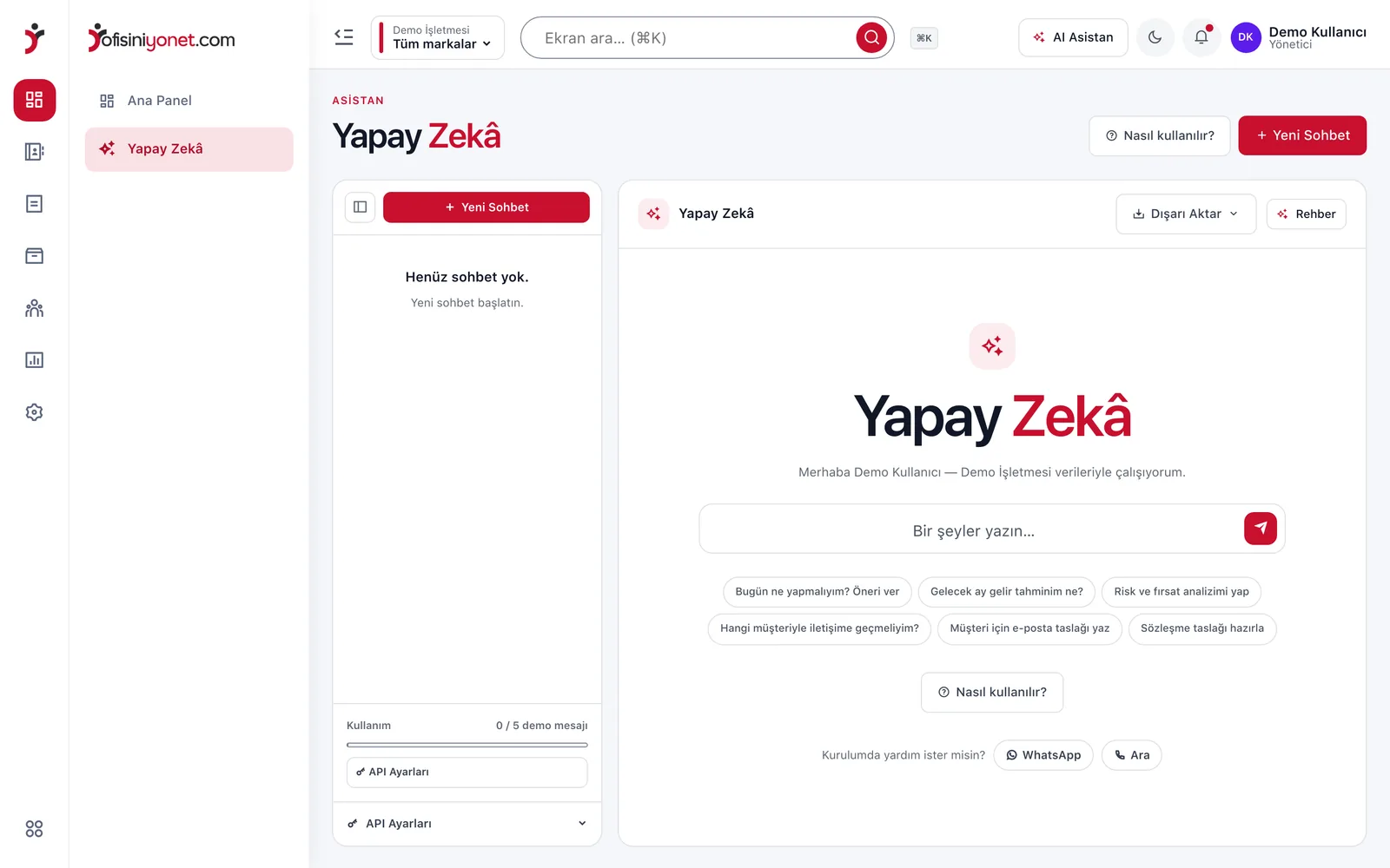 Ofisiniyönet yapay zekâ modülü